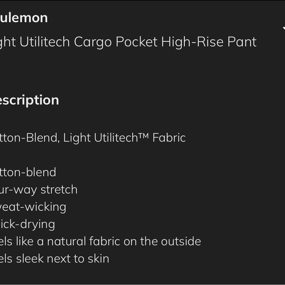 Lululemon Light Utilitech Cargo Pants Olive Green Pants High Waist 30 Like New - Picture 11 of 11